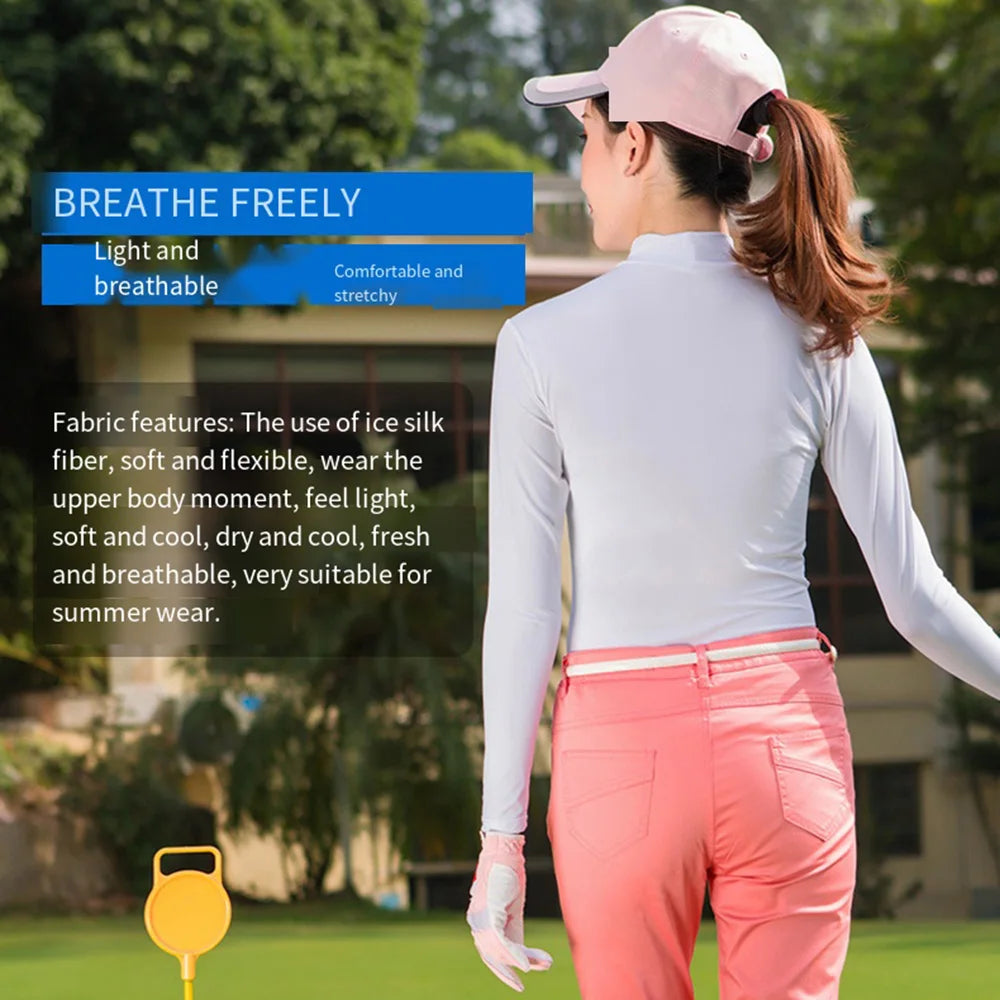 Golf Wear Long Sleeved Collar Wind And Sun Protection Sports Women’s Clothing Golf Active Wear