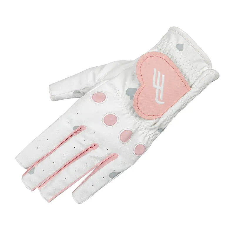 Golf Gloves Lady Fingerless, 1 Pair Fingerless Design Gloves Left and Right Hand.