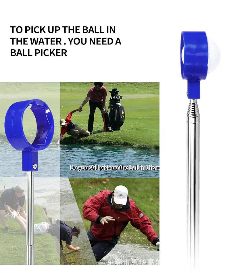 Golf Ball Retriever,9 ft Stainless Telescopic Extendable Golf Ball Pick Up Retriever Grabber