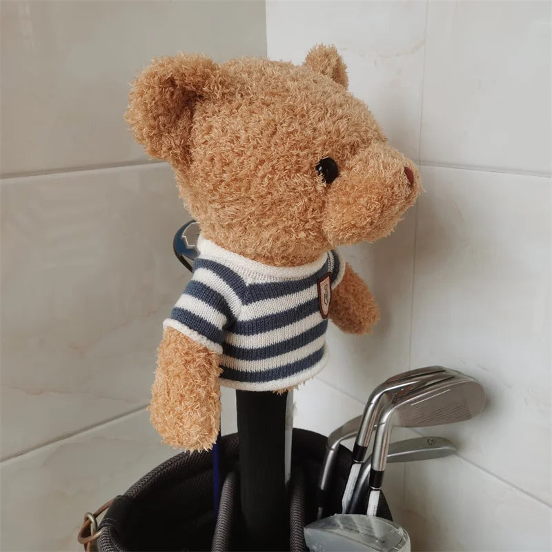 Golf Wood Head Covers For Driver Fairway Hybrid Club Head Covers Plush Toy Bear