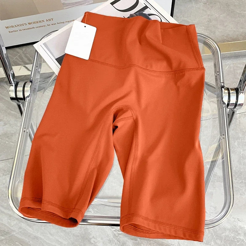 Summer Yoga Shorts Elastic Breathable Tights Leggings Quick Dry Sports Fitness Yoga Cycling Athletic Gym Shorts