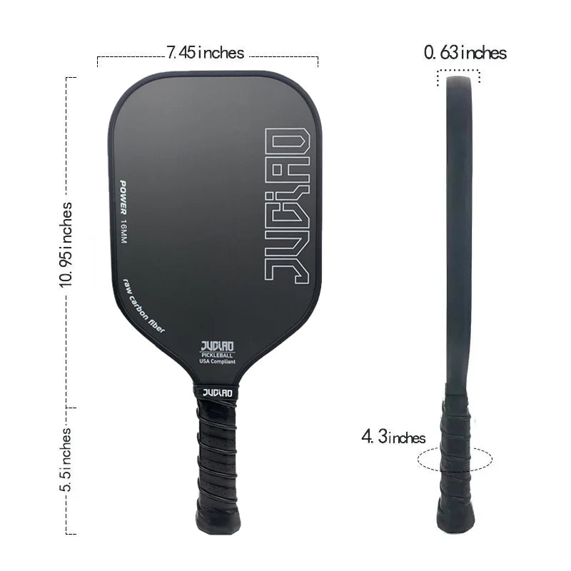 Pickleball Paddle Graphite Textured Surface For Spin USA Compliant Pro Pickleball Racket Carbon Fiber