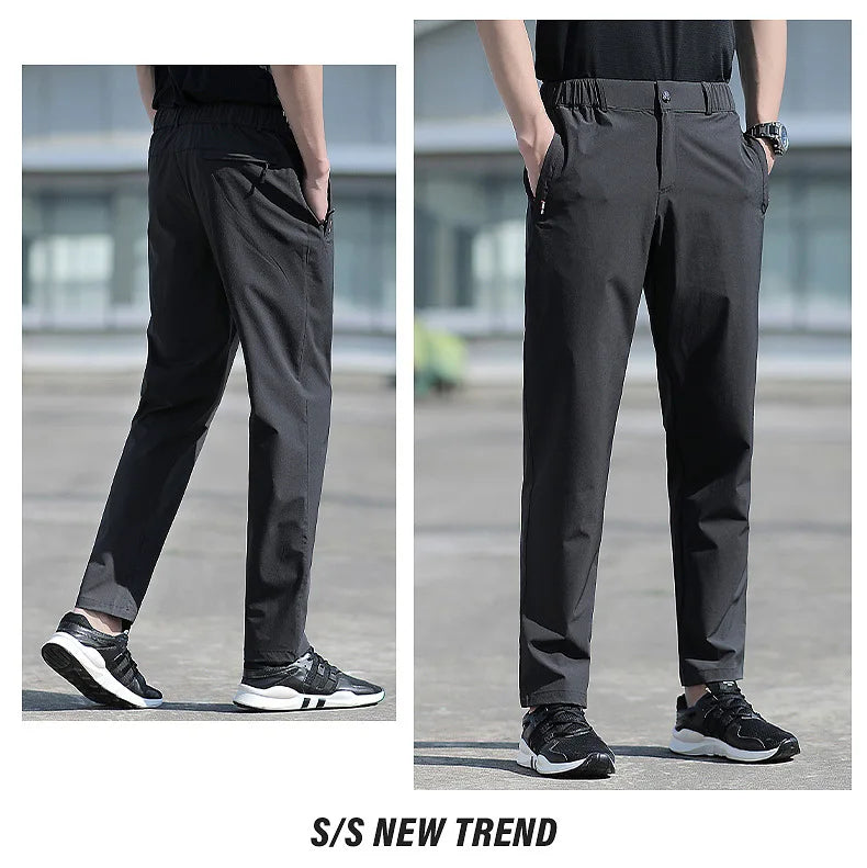 Men Summer Quick Dry Stretch Pants Plus Size Casual Sports Trousers Outdoor Golf Pants