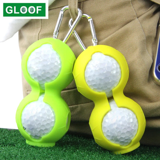 1Pcs Portable Golf Ball Protective Holder Cover Golf Ball Silicone Double Case Cover Golf Training Sports Accessories