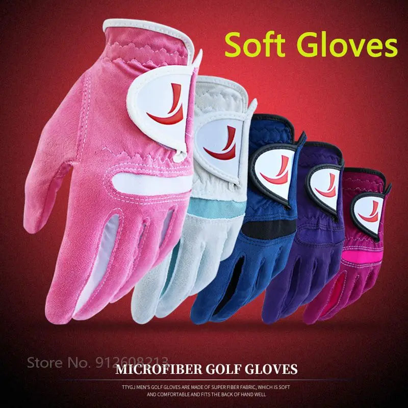 1 Pair Women Breathable Soft Golf Gloves Ladies Anti-slip Left / Right  Hand Anti-Sweat Golf Gloves