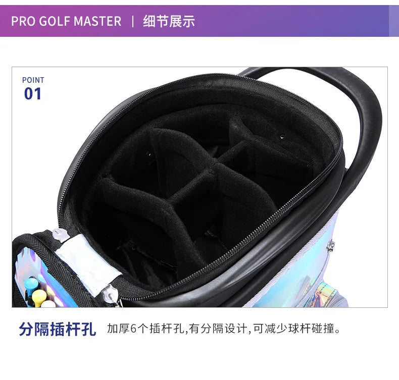 Golf Bag Waterproof Golf Bracket Bag Ladies Colorful Retractable Golf Bag Four Wheel Flat Push Bag