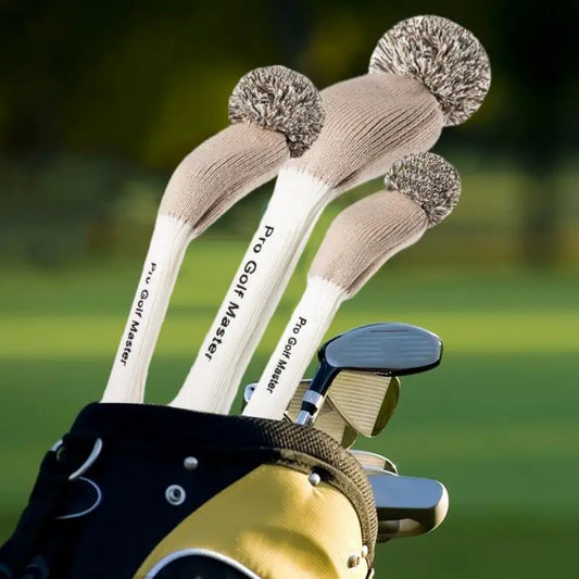 Golf Club Head Covers 3pcs Knit Headcover Soft Protection Long Neck Golf Head Covers