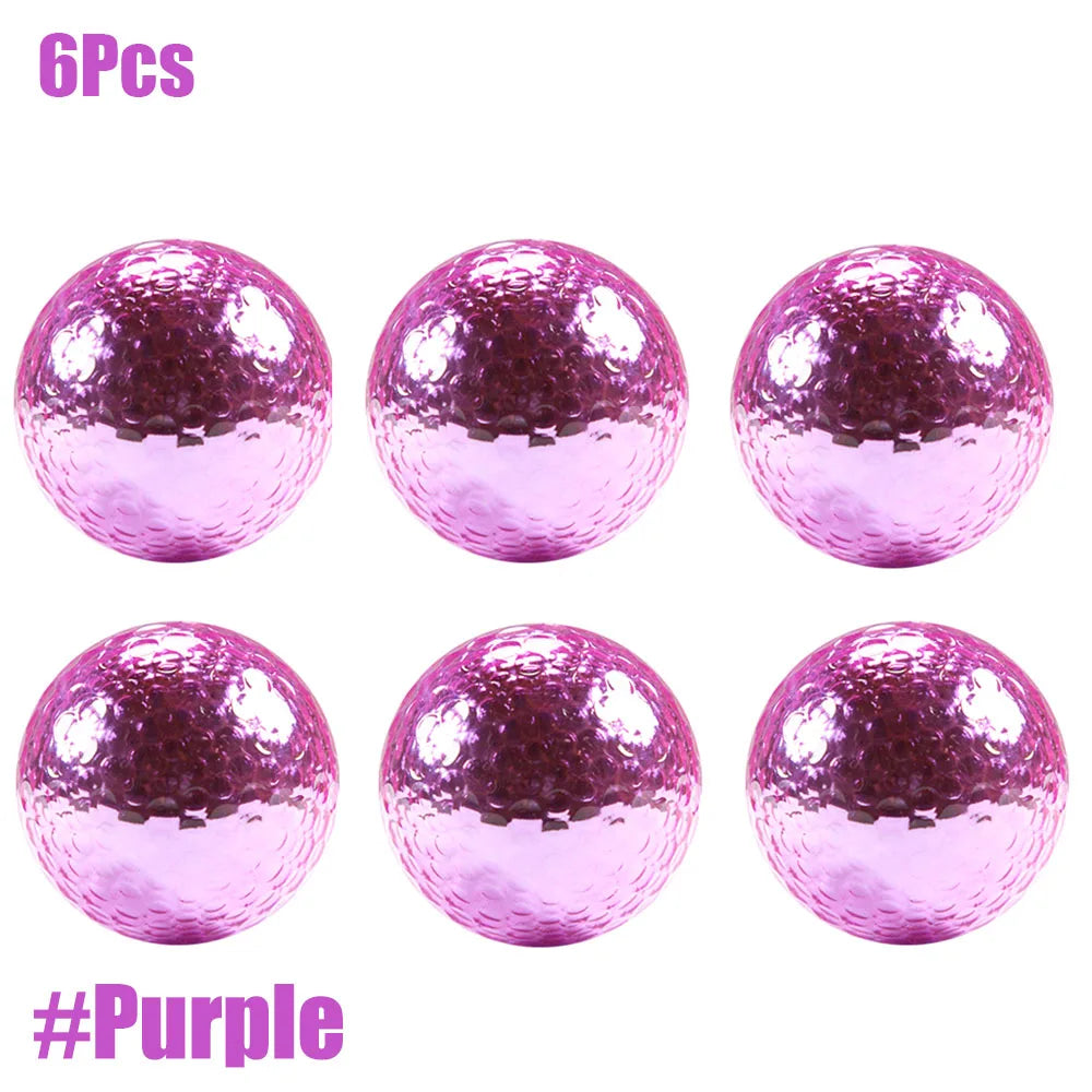 About 42.7mm 6Pcs Plated Golf Ball Fancy Match Opening Goal Best Gift Durable Construction For