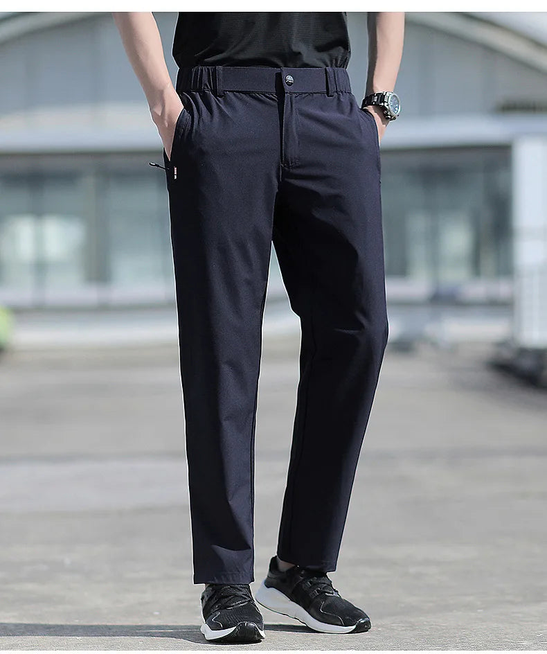 Men Summer Quick Dry Stretch Pants Plus Size Casual Sports Trousers Outdoor Golf Pants