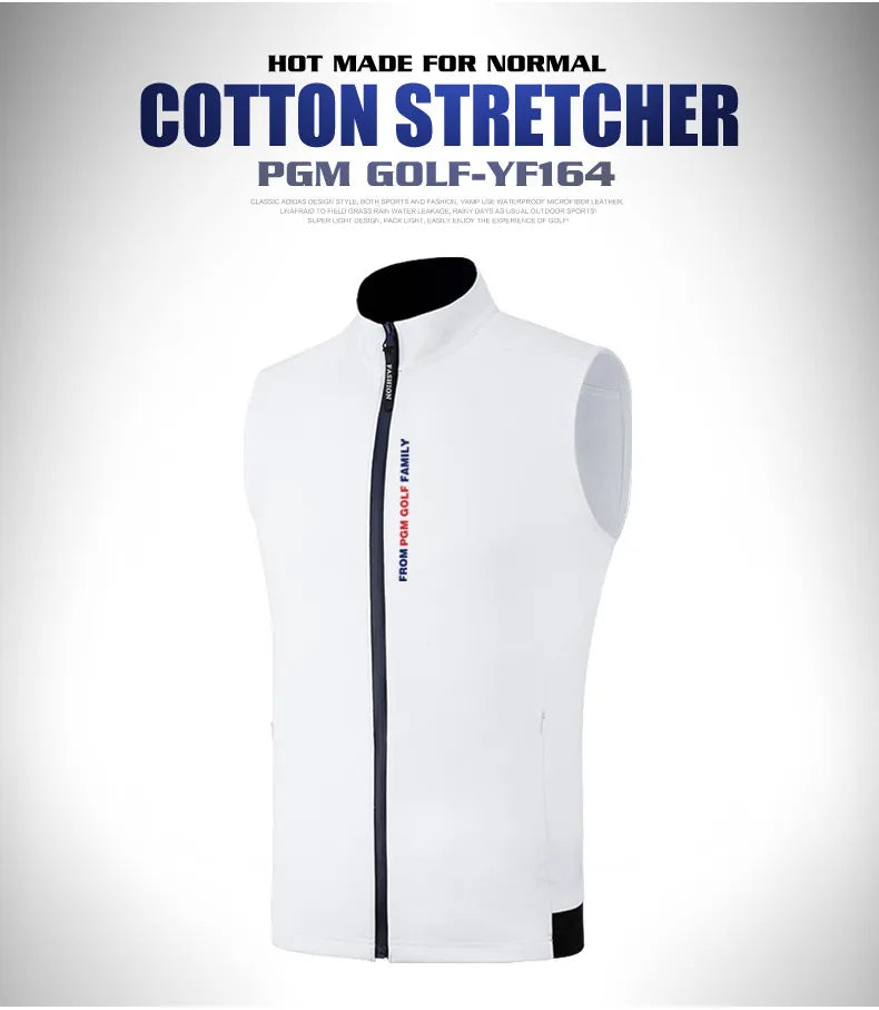 Men's Golf Vest Warm/ Stand Collar Vests Golf Clothing Mens