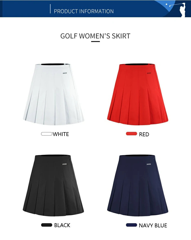 Women A-lined Golf Skort / Skirt Ladies Stretch Waistband Pleated Skirt High Waist Golf Skort