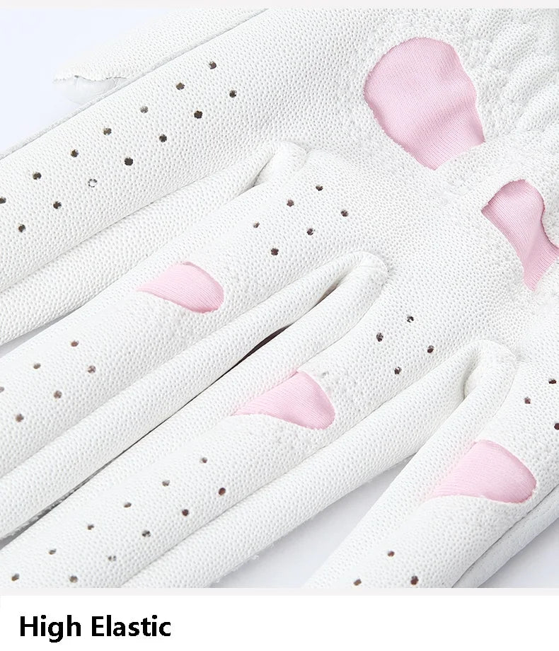 Love Golf 1 Pair Women Lambskin Leather Golf Gloves with Marker Ladies Anti Slip Sports Soft Gloves