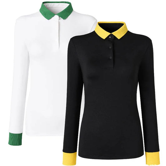 Women Long-sleeved Spandex Golf Shirts Ladies Breathable Golf Sports Quick-Dry Casual Tops