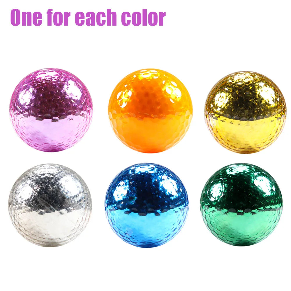 About 42.7mm 6Pcs Plated Golf Ball Fancy Match Opening Goal Best Gift Durable Construction For