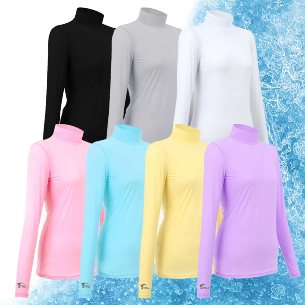 Golf Wear Long Sleeved Collar Wind And Sun Protection Sports Women’s Clothing Golf Active Wear