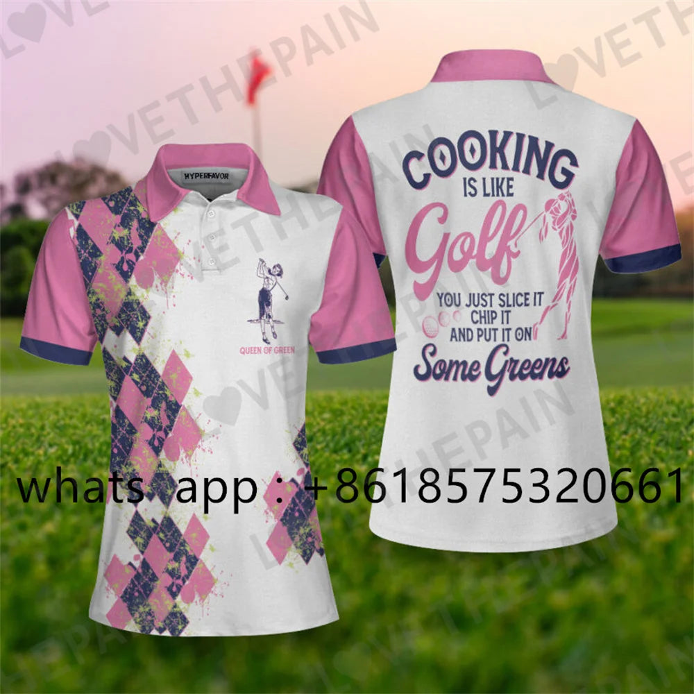 Women High Quality Golf Short Sleeve Breathable Leisure Golf Apparel