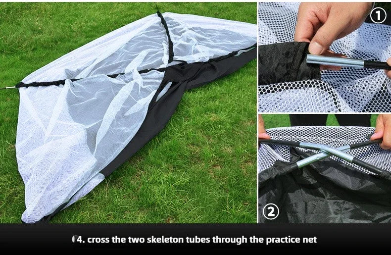 Golf Practice Net with Cutting Rod Hitting Cage Indoor OutdoorGolf Equipment