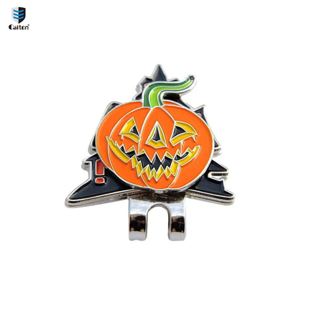 Caiton Golf Hat Clip - Stainless Steel Festival Style, with Magnetic Ball Marker - Halloween Theme Golf Accessory