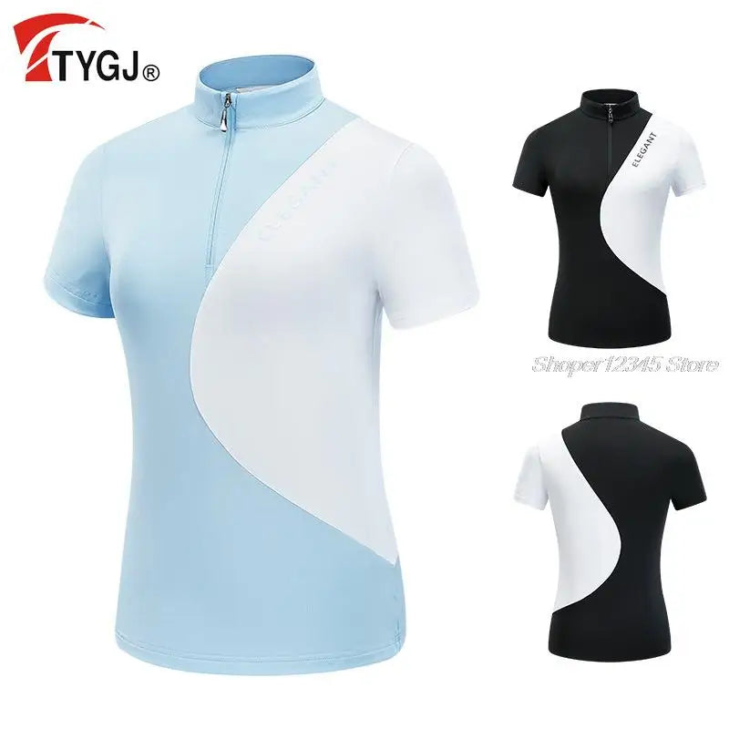 Golf Wear Women's Shirt Golf Apparel Short Sleeved Quick Dry Breathable Shirts