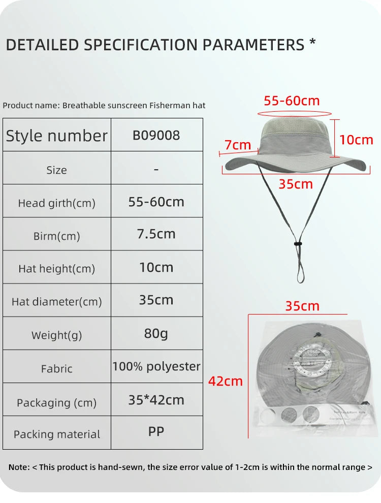 Bucket Hat Women / Men's Sunscreen Sun Hat Panama Hat Breathable Net Quick-drying