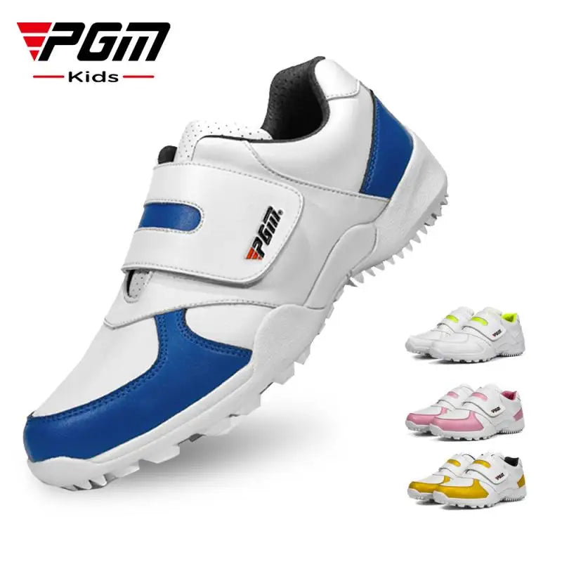 Fashion Sports Shoes Children's Girls /Boys Golf Shoes Anti-slip Leather Outdoor Kids Sneakers