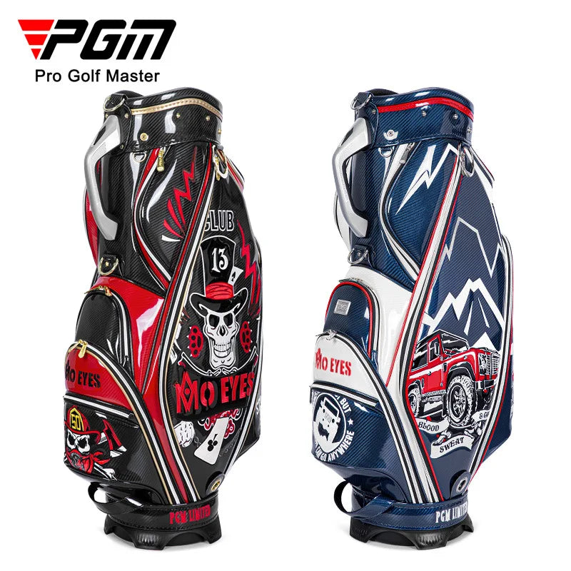 Luxury Mens Golf Bag Standard 13pcs Clubs Waterproof Crystal Leather 3D Embroidered QB112