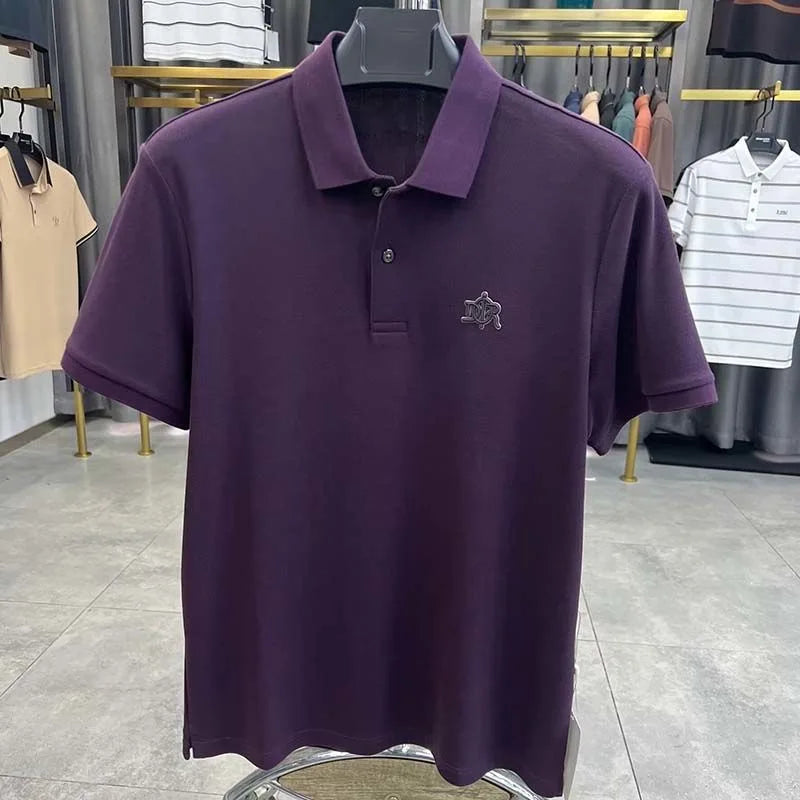 Luxury embroidered POLO Shirt Short Sleeved Men's T-shirt High Quality Clothing