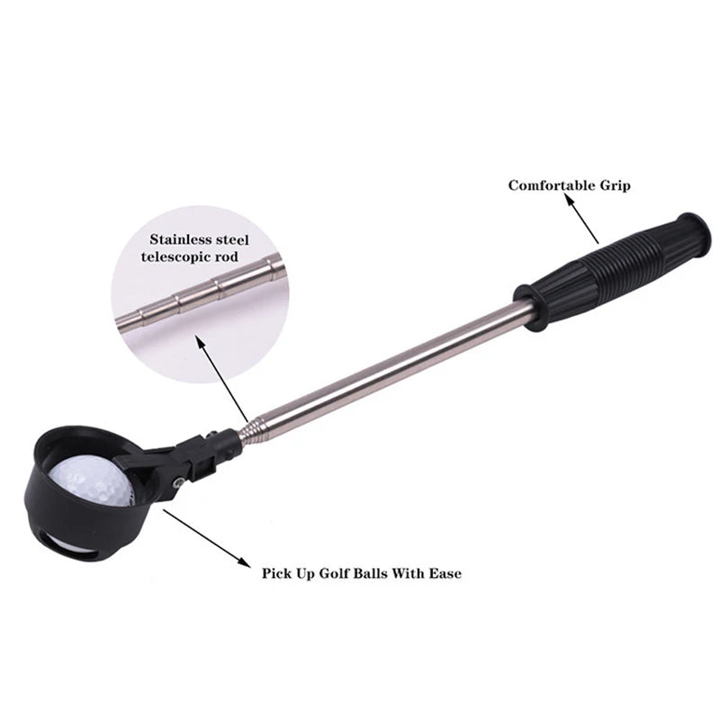 Telescopic Golf Ball Retriever Golf Ball Pick Up Tools Retractable Golf Pick Up Locking Scoop