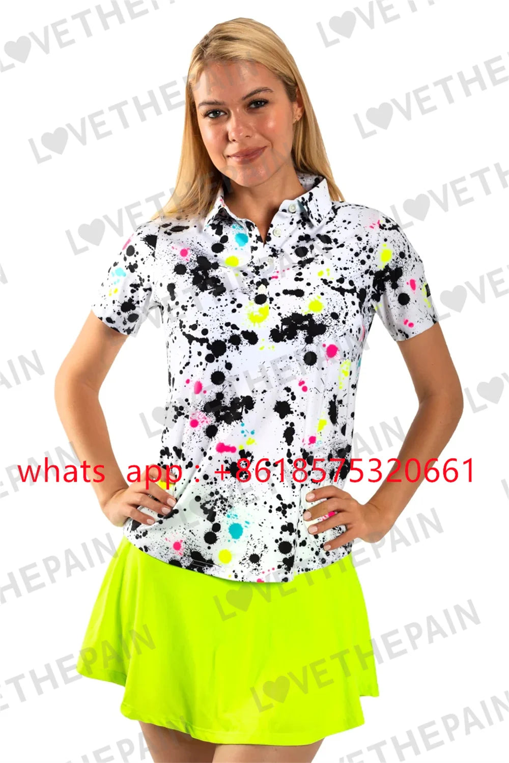 Women Golf Polo Shirt Outdoor Sport T-shirt Short Quick Dry Top  Casual Fashion Lapel Buttons Shirt