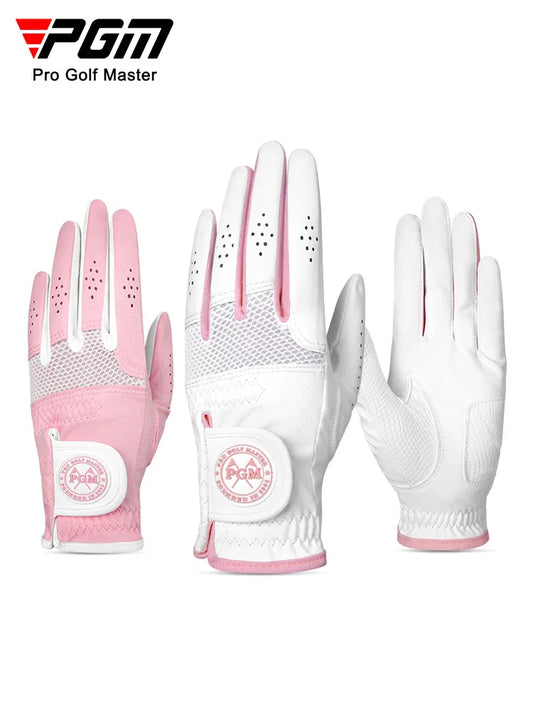 Golf Women Gloves Both Hands Super Cloth Breathable Anti Slip / Soft And Durable