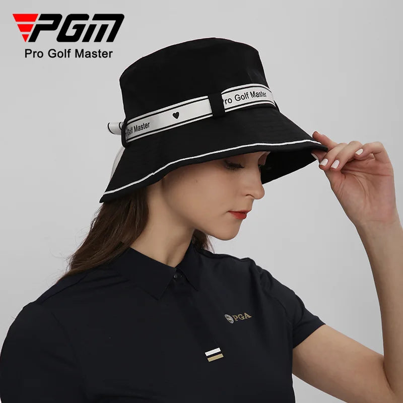 Women's Golf Hat Bow Strap Bucket Sun-Shading And Sunscreen Inner Sweat-Absorbing Band