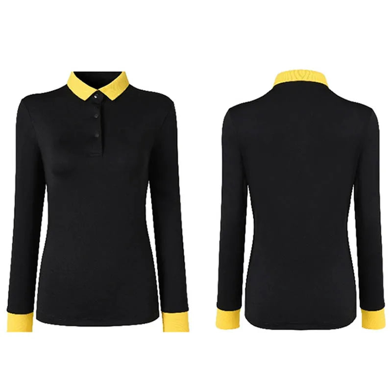 Women Long-sleeved Spandex Golf Shirts Ladies Breathable Golf Sports Quick-Dry Casual Tops