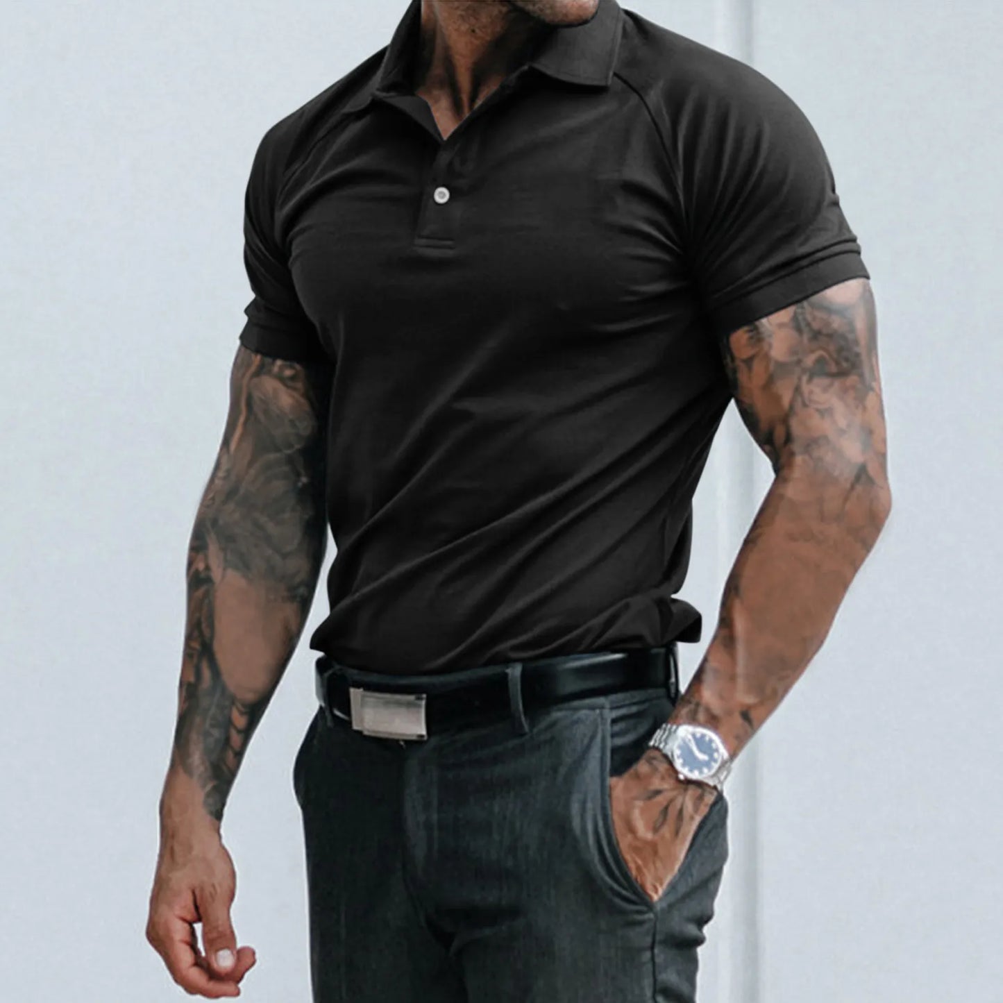 Golf Shirt Mans Solid Casual Short Sleeved, High Quality , Breathable Polo's Variety of Colors.