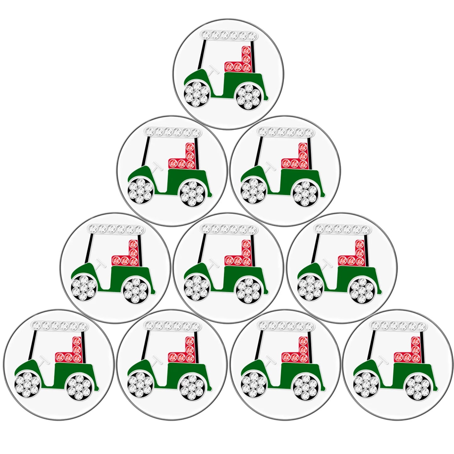 10 Pack Assorted Patterns Golf Ball Markers