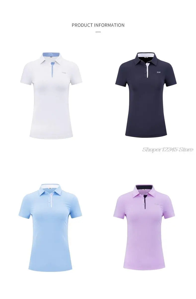 Women's Short-Sleeved T-Shirt Golf Clothes Quick-Drying Polo Shirts Breathable Sportswear