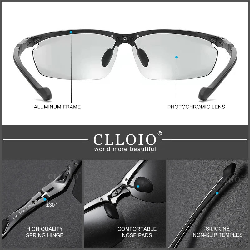 Quality Aluminum Polarized Photochromic Sunglasses Men /Womens Rimless Day/ Night Driving Glasses Anti-Glare Chameleon Eyewear