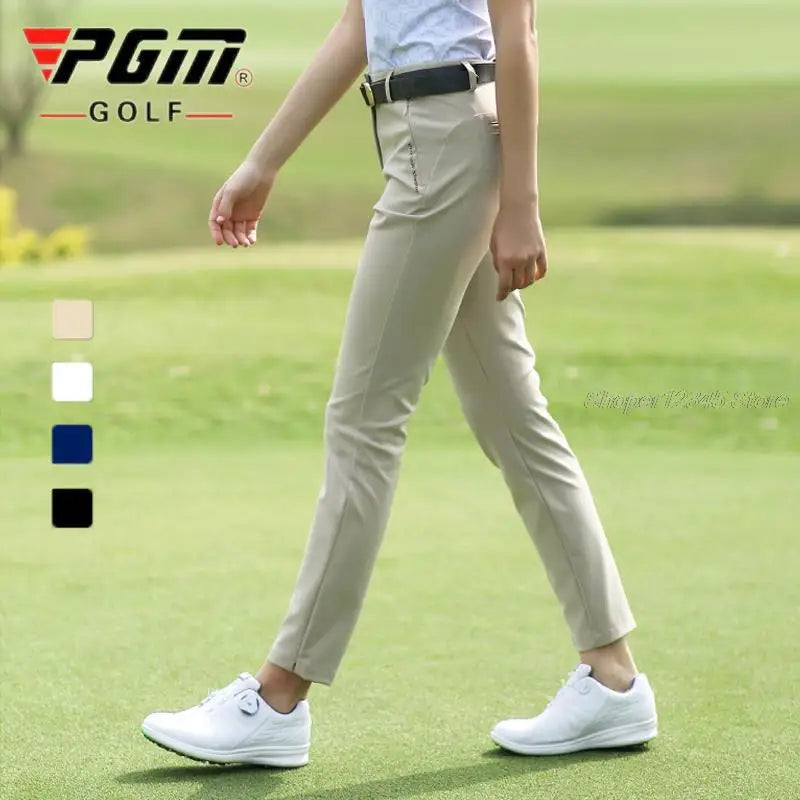 Women's Casual Golf Trousers Slim Fit Golf Pants Ladies High Waist Pants Summer Quick Dry Breathable