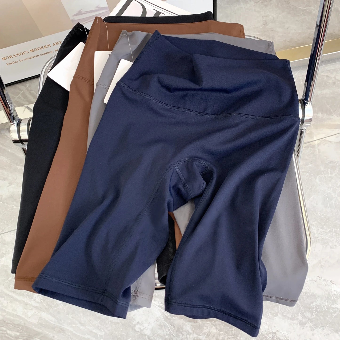Summer Yoga Shorts Elastic Breathable Tights Leggings Quick Dry Sports Fitness Yoga Cycling Athletic Gym Shorts