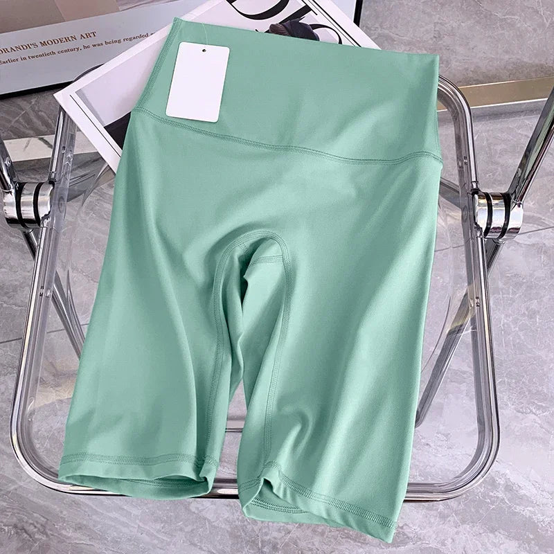 Summer Yoga Shorts Elastic Breathable Tights Leggings Quick Dry Sports Fitness Yoga Cycling Athletic Gym Shorts