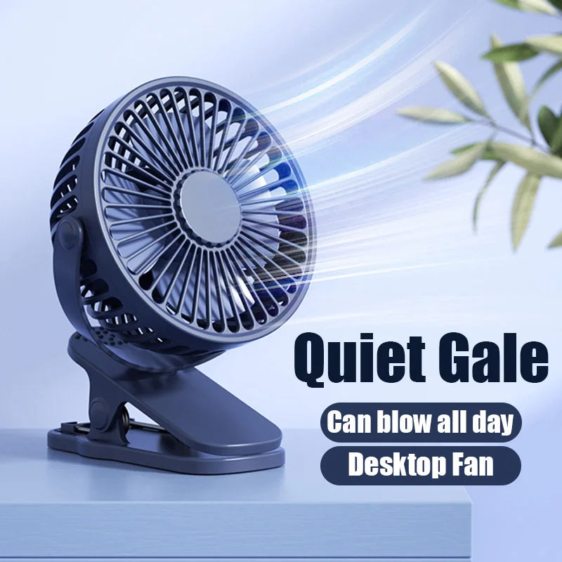 Portable USB Mini Handheld Clip Fan Convenient And Ultra-quiet Electric Fan Rechargeable Cooling Fans