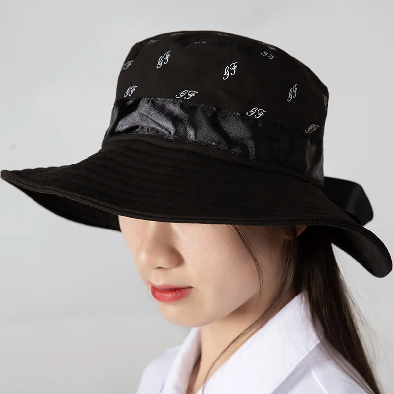 Golf Women's Versatile Wide Brim Hat Sun Protection Black Fashion Golf Hat Outdoor Women's Cap