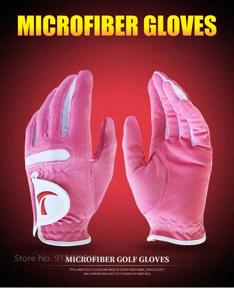 1 Pair Women Breathable Soft Golf Gloves Ladies Anti-slip Left / Right  Hand Anti-Sweat Golf Gloves