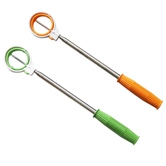 Golf Ball Retriever 8 Sections Golf Ball Retriever Rubber Grip Stainless Steel Shaft Extendable Golf Ball Grabber Tool