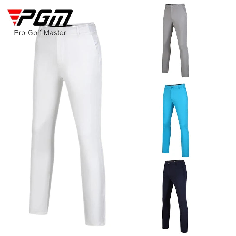 Men Golf Pants Breathable Quick Dry Trousers Men Stretch Waistband Long Pants Split Zipper Casual Golf Pants