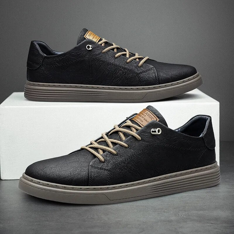 Genuine Leather Casual Shoes Men's Lace Up Oxford Shoes Outdoor Sports Shoes