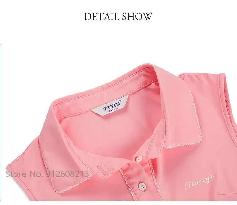 Female Sleeveless Polo T-shirts Golf Clothing Women Quick-Drying Golf Shirts Collar Sports Tops S-XL