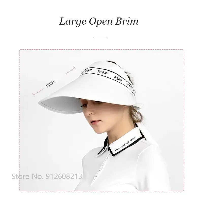 Womens Big Brim Sunscreen Hats Ladies Breathable Sports Golf Hat Casual Sun Visor Caps Adjustable Golf Cap