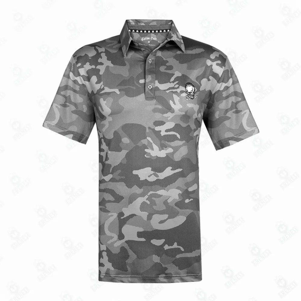 Mens Golf Cool Shirt Short Sleeves Sports Casual Golf Attire