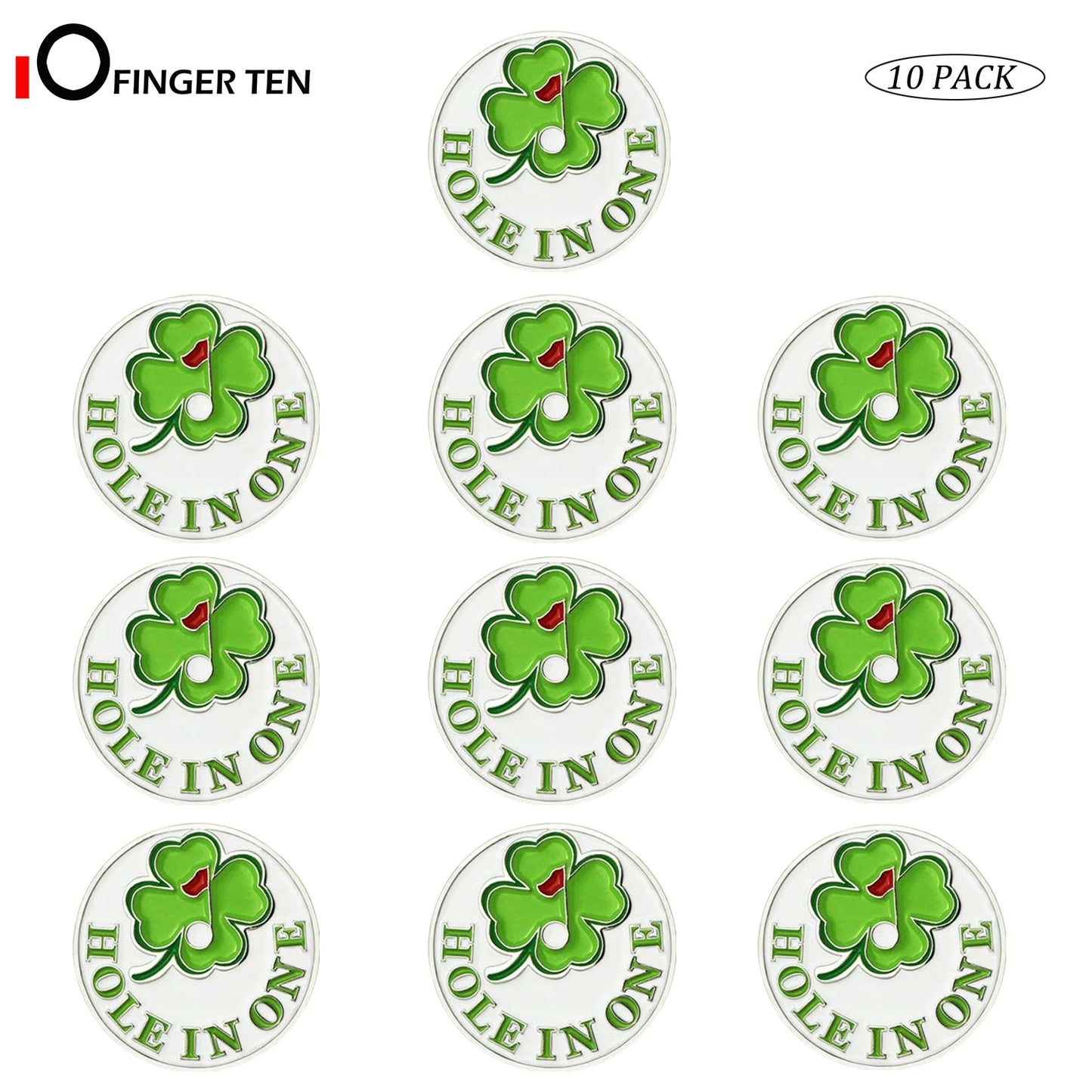 10 Pack Assorted Patterns Golf Ball Markers