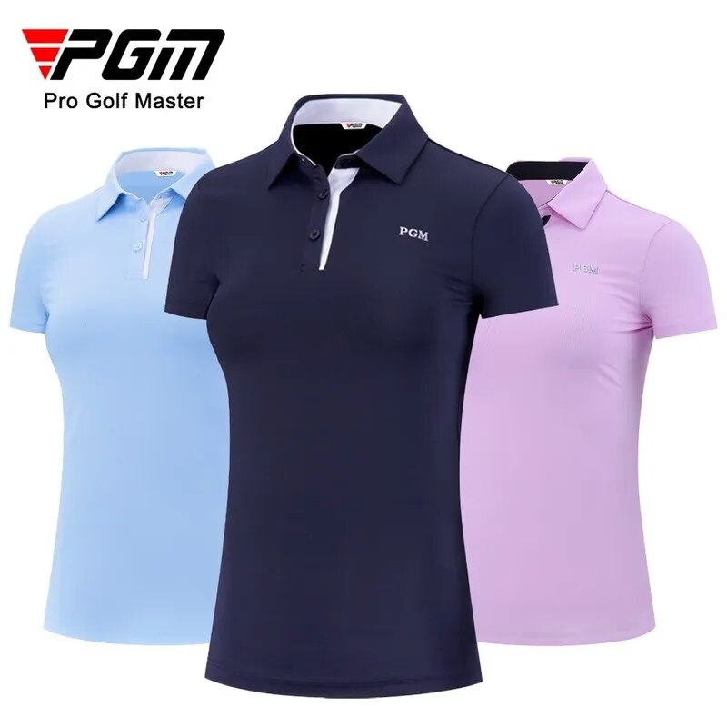 Summer Womens, Golf, Short-Sleeved, Quick-Dry, Breathable, Sport-Wear